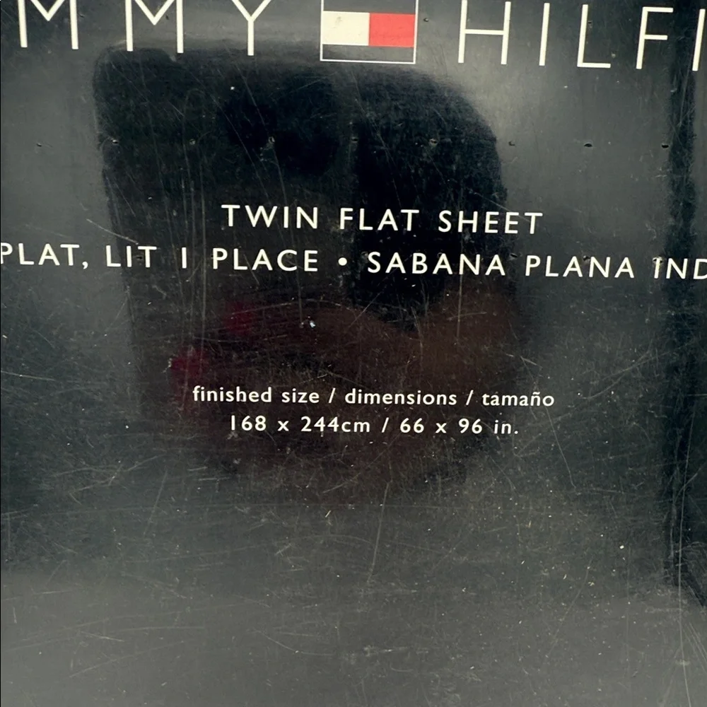 Tommy Hilfiger Striped Palm Print Coconut Grove Twin flat sheet 66x96” new